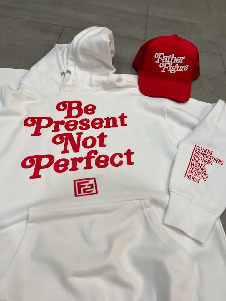 Cozy vintage-style F2 "BPNP" hoodie in a classic fit, featuring the inspiring "Be Present Not Perfect" mantra on soft cotton.
