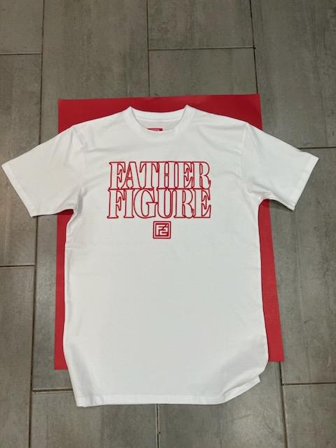 Stylish F2 "Hollowed Classic" tee in heavy weight cotton, featuring a bold, outlined Father Figure stamp design.